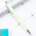 Light green glitter retractable ballpoint pen, stylish office and school stationery tool. - Light Green (Silver Hardware)
