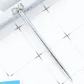 Elegant crystal bow ballpoint pen, silver metal body with sparkling diamond decor for office. - Electroplated Silver