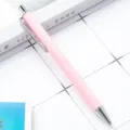 Pink glitter retractable ballpoint pen with silver metal clip for office and school. - Candy Pink (Silver Hardware)