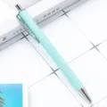 Sparkling glitter ballpoint pen with retractable metal clip, elegant stationery for office desk. - Candy Blue (Silver Hardware)