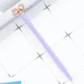 Purple ballpoint pen with crystal bow, elegant metal writing pen for office and school use. - Candy Purple