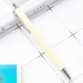 Gold glitter retractable ballpoint pen for office school student stationery writing - Candy Light Yellow (Silver Hardware)