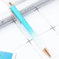 Verloop glitter balpen met roségouden afwerking metaal promotie briefpapier geschenk - Blauw verloop (nieuw)