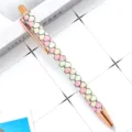 Retractable metal ballpoint pen with pink glitter mermaid scale pattern for office school. - Yellow Fish