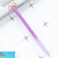 Purple sparkly bow ballpoint pen with crystal diamond decor, cute stationery office supply. - Purple Gradient