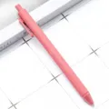 Pink retractable ballpoint pen with matte spray finish, smooth writing student stationery supply. - Rouge Pink