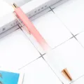 Roze glitter balpen met roségouden clip, stijlvolle metalen drukpen voor een mooi cadeau. - Roze verloop (nieuw)