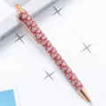 Metal ballpoint pen with red glitter scale design, sleek office writing gift pen. - Scale Pattern Bright Red