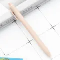 Retractable ballpoint pen with smooth rubberized finish, candy color student stationery. - Nude