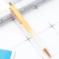 Verlopen glitter metalen balpen met roségouden clip voor kantoor en schoolbenodigdheden. - Wit-oranje verloop (nieuw)