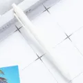 White retractable ballpoint pen minimalist student stationery plastic writing tool. - White