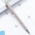 Metal retractable ballpoint pen with pink glitter finish and silver clip for office use - Scale Pattern Silver