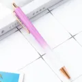 Intrekbare balpen met roze witte glitterverloopafwerking en roségouden accenten voor bureau. - Paars verloop (nieuw)