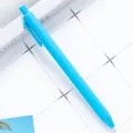 Light blue retractable ballpoint pen, minimalist plastic student stationery for daily writing. - Blue
