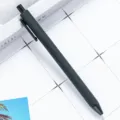Matte black retractable ballpoint pen, smooth writing gel pen for office and school stationery. - Black