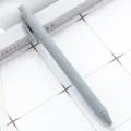 Gray rubberized retractable ballpoint pen, smooth writing plastic student stationery. - Dark Gray