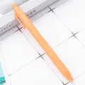 Orange retractable ballpoint pen, soft touch plastic material, cute candy color student stationery. - Fluorescent Orange