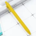 Yellow retractable ballpoint pen student stationery plastic press pen minimalist writing - Turmeric