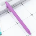 Purple retractable ballpoint pen with soft rubber finish, creative candy color student stationery. - Grape Purple