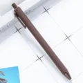 Brown retractable ballpoint pen with smooth spray glue finish, ideal for student stationery. - Dark Coffee