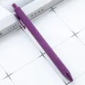 Purple retractable ballpoint pen, smooth rubberized finish, cute candy color, student stationery supply. - Dark Purple