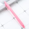 Pink retractable ballpoint pen, cute candy color plastic school stationery for daily office use. - Rose Pink