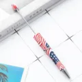 DIY Beadable Ballpoint Pen USA Flag Design Twist Plastic Pen for Beading Craft Supplies - American Flag Style