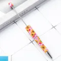 DIY beaded ballpoint pen with sunflower floral print pattern for handmade craft writing. - Sunflower Style 3