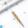 DIY beaded ballpoint pen with sunflower cow print pattern, stylish rotating plastic pen. - Sunflower Style 4