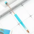 Στυλό DIY με μπλε γκλίτερ ντεγκραντέ σώμα και μεταλλική ράβδο για δημιουργικά δώρα. - Μπλε ντεγκραντέ (μέρη από ροζ χρυσό)