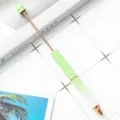 Μεταλλικό στυλό DIY για χάντρες με πράσινο glitter σώμα και ροζ χρυσές λεπτομέρειες. - Πράσινο ντεγκραντέ (μέρη από ροζ χρυσό)