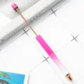 Στυλό DIY για χάντρες με ροζ ντεγκραντέ γκλίτερ σώμα και λεπτή μεταλλική ράβδο. - Τριανταφυλλί ντεγκραντέ (μέρη από ροζ χρυσό)