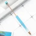 Στυλό DIY για χάντρες με μπλε γκλιτερ σώμα και ροζ χρυσά μεταλλικά στοιχεία SKU. - Λευκό-μπλε ντεγκραντέ (μέρη από ροζ χρυσό)