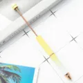 Εξατομικευμένο στυλό DIY για χάντρες με κίτρινο ντεγκραντέ σώμα και μεταλλική μύτη δώρου. - Λευκό-κίτρινο ντεγκραντέ (μέρη από ροζ χρυσό)