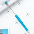 Μπλε μεταλλικό στυλό DIY, δημιουργικό κενό στυλό για δώρα χειροτεχνίας με χάντρες. - Ανοιχτό μπλε