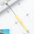 Κίτρινο μεταλλικό στυλό ballpoint DIY για χάντρες, μοναδικό διαφημιστικό δώρο. - Κίτρινο Ζαχαρωτό