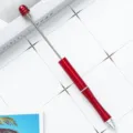 Μεταλλικό στυλό με χάντρες DIY, κόκκινο δημιουργικό στυλό για δώρα και χειροτεχνίες. - Κόκκινο