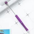 Μεταλλικό στυλό DIY με μωβ γκλίτερ σώμα για δημιουργικά εξατομικευμένα δώρα. - Μωβ