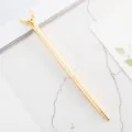 Gold metal ballpoint pen with cute deer antler design, elegant gift stationery for students. - Electroplated Gold
