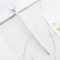Silver metal ballpoint pen with creative elk deer head topper, cute student stationery gift. - Electroplated Silver