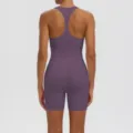 Effen racerback yoga set ademende fitness gym training workout sportkleding outfit - S / Top En Bottom / Olieblauw