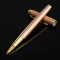 Elegant rose gold metal rollerball pen with luxury gold trim for business office gifts. - 0.5mm / Champagne Gold (Gold Hardware)