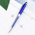 Μπλε κρυστάλλινο στυλό γραφής stylus με λαμπερά στρας και κομψές μεταλλικές λεπτομέρειες. - Διαφανές μπλε