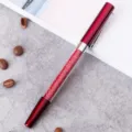 Rode kristallen balpen met glinsterende stenen, elegante kantoor schrijfwaren tool. - Bordeauxrood