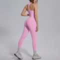 Roze naadloze racerback yoga set fitness sportkleding dames sportpak comfortabel - Kersenbloesem Roze