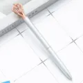 Silver metal ballpoint pen with rose gold crown top, elegant stationery gift office supply. - Painted Silver