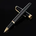 Black and gold metal rollerball pen, elegant executive business signature pen for office use. - Glossy Black (Gold Hardware)