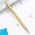Sleek metal ballpoint pen with smooth writing ink, ideal for business office and hotel gifts. - Champagne Gold
