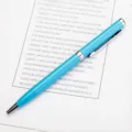 Light blue metal ballpoint pen for office business stationery with smooth rotation mechanism. - Light Blue