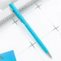 Bright blue metal ballpoint pen, slim office gift pen with silver clip for daily writing. - Lake Blue